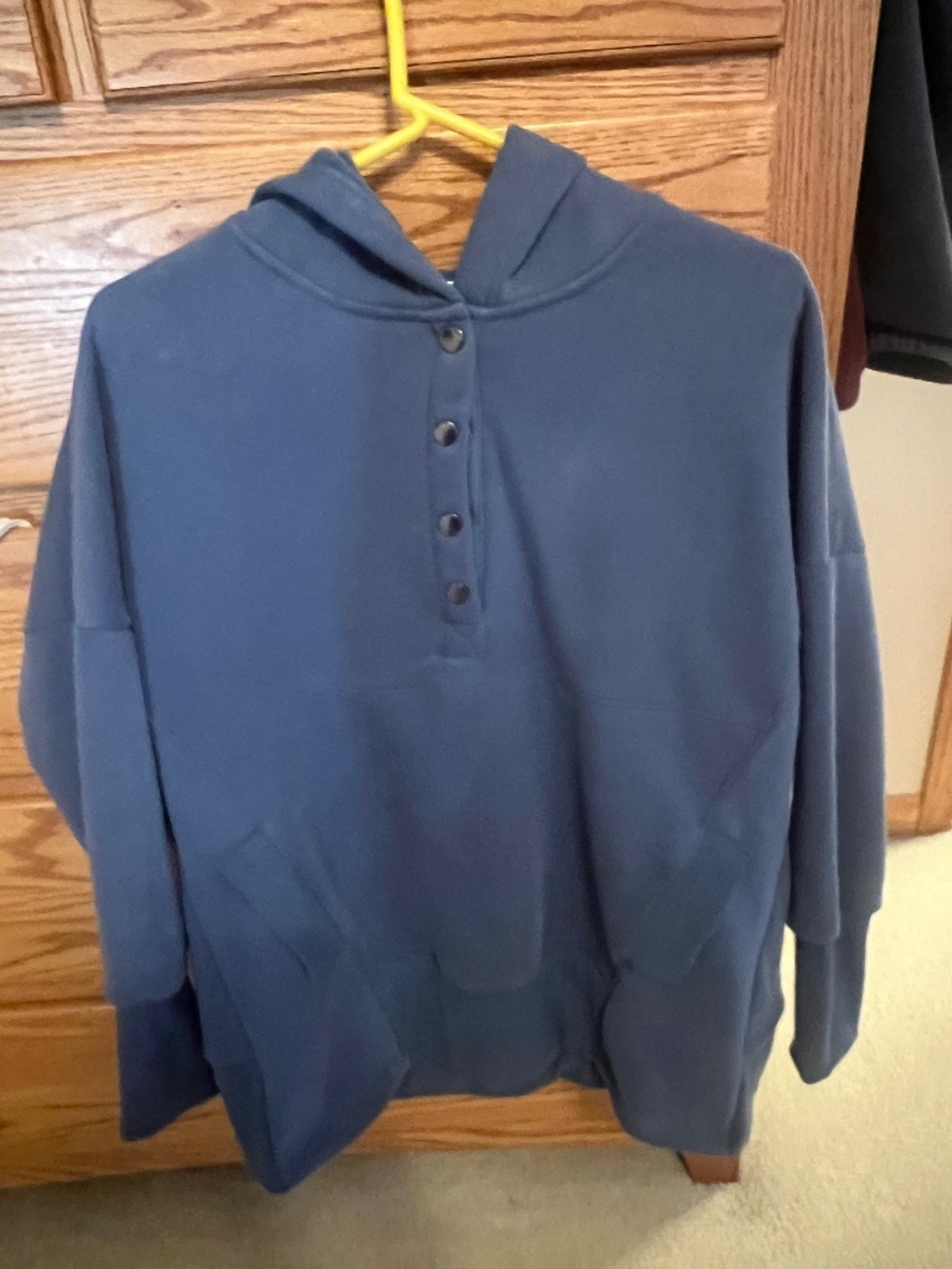 BluIvy hooded tunic length henley sweatshirt